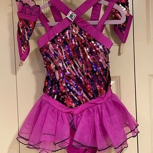 Pink Sequin Kids Dance Costume
